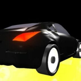 Black Nissan 350z Sports Car 3d model
