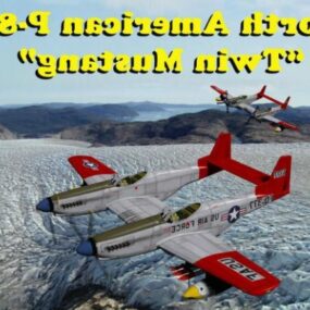 ユーティリティ飛行機北米P82 3Dモデル