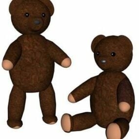 Brown Teddy Bear Stuffed Toy 3d model