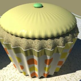 3D модель реалистичного кекса и торта с едой