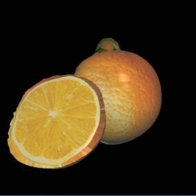 Two Oranges Fruit 3d model