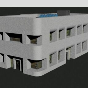 3д модель бетонного офисного здания