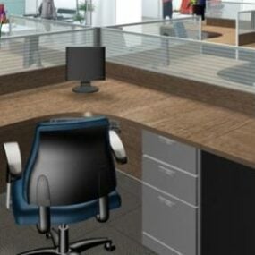Office Work Station Table 3d model