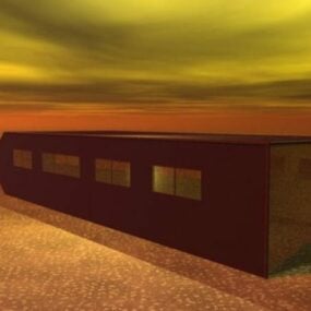 3д модель здания офисной станции в пустыне