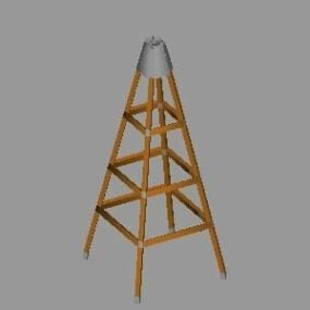 Outdoor Well Building Wood Material 3d model