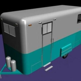 Modelo 3d de trailer de acampamento antigo