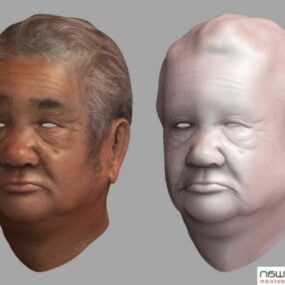 Old Oriental Male Character 3d model