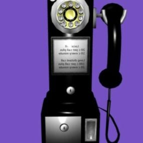 3д модель старого телефона-автомата