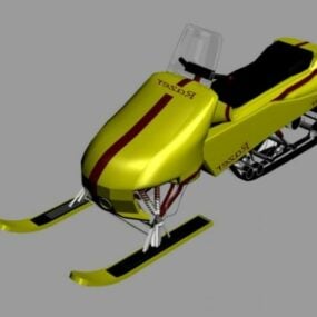 Modelo 3D de veículo de bicicleta para snowmobile