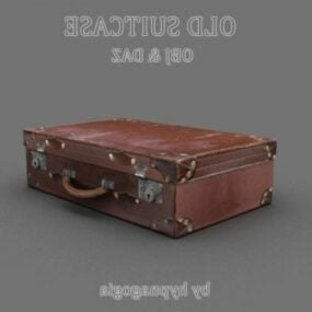 Old Leather Suitcase 3d model