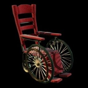 Vecchia sedia a rotelle modello 3d