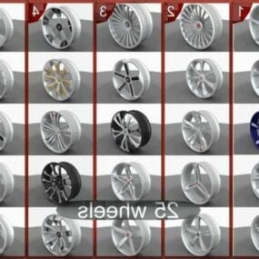 Collection Of Car Wheels 3d model