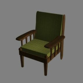 Old Style Wood Chair 3d model