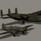 Militärisches Kampfflugzeug des 2. Weltkriegs