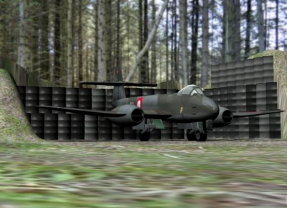 Aviones militares en la base aérea forestal