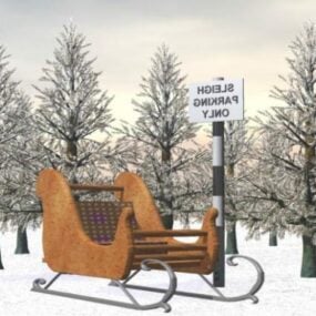 Christmas Cart Sleigh 3d model