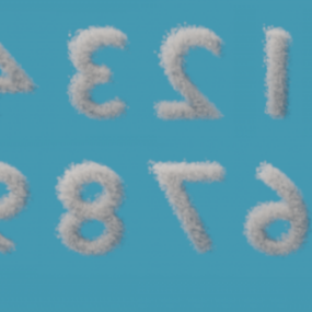 Cloud Numbers Text dekorace 3D model