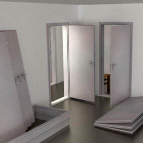 Salle de porte ouvrante animée modèle 3D