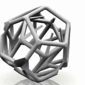 Model 3D abstrakcyjnego kształtu siatki Pentagonu