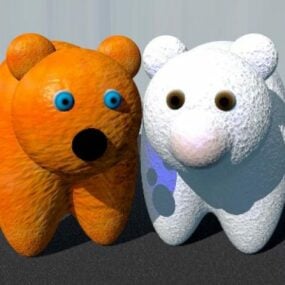 لعبة الدب المحشوة للزوجين نموذج ثلاثي الأبعاد