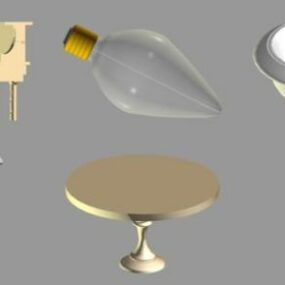 Bulb Lighting With Furniture Set 3d model