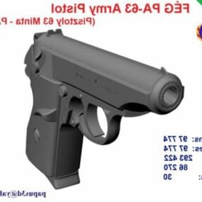 Broń pistoletowa Pa63 Model 3D