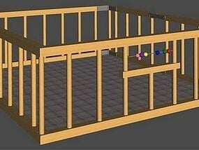 Parc Wooden Fence 3d model