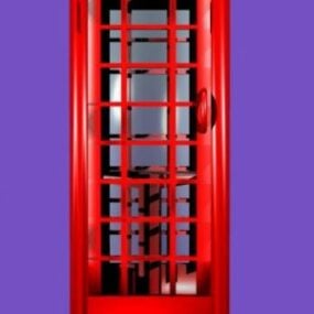 Röd Phone Booth Cabin 3d-modell