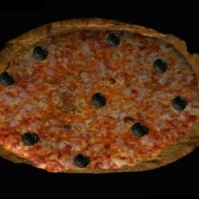 Modello 3d di cibo per pizza rotonda