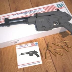 Vintage Pistol Gun Plr16 דגם תלת מימד