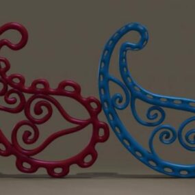 ペイズリー形状の装飾 3D モデル