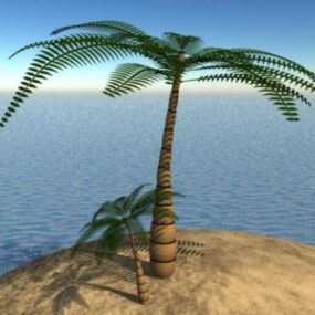 Lowpoly Tropische palmboom 3D-model