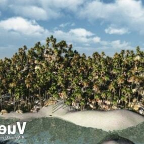3д модель пейзажа острова Палм-Бич