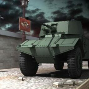 Panhard Military Ww2 Tank 3d model