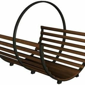 Curved Bench Furniture 3d-modell