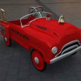 Coche de pedales vintage estilo camión de bomberos modelo 3d