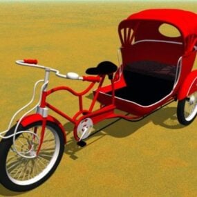 輪タクサイクル人力車三輪車3Dモデル