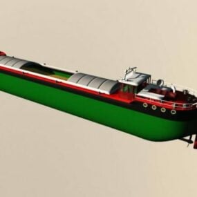 Navire cargo de barge fluviale modèle 3D