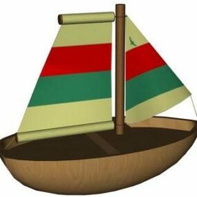 قایق بادبانی کوچک اسباب بازی بچه مدل سه بعدی