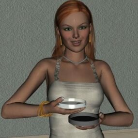 Mô hình 3d nhân vật cô gái tóc vàng