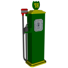 Bomba de gasolina, bomba eléctrica modelo 3d