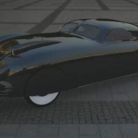 Modelo 3d de cubierta de acero industrial de coche futurista