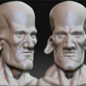 Gaming Man Head Sculpture 3d-modell
