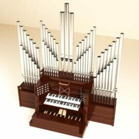 Model 3d Instrumen Organ Pipa