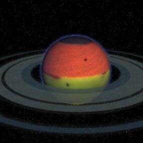 Univers Planet med ring 3d-modell