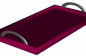 Steel Tray With Handle 3d model
