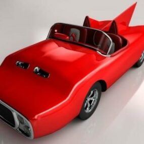 Model 3d Mobil Olahraga Merah Plymouth Tornado