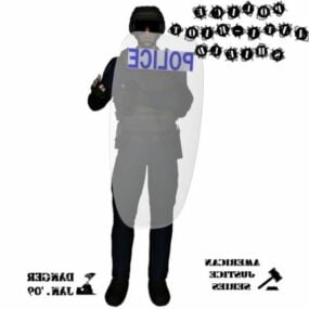 Modelo 3d de personagem anti-motim da polícia