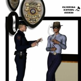 דגם תלת מימד של דמות בלש משטרה