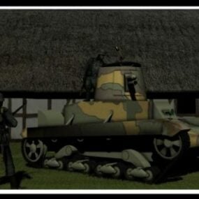 Polonya Vintage Tankı 1. Dünya Savaşı 3D modeli